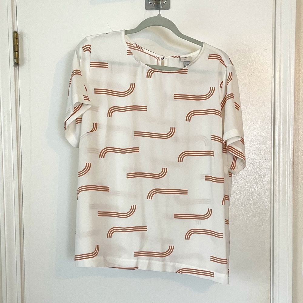Target A New Day Sheer Pattern Short Sleeve Blouse